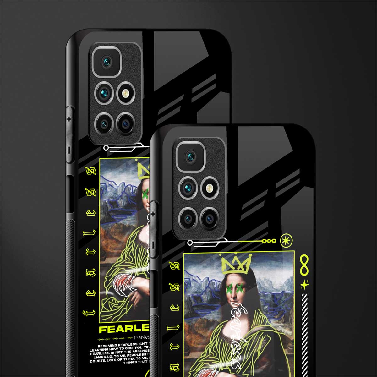 fearless mona lisa glass case for redmi 10 prime image-2