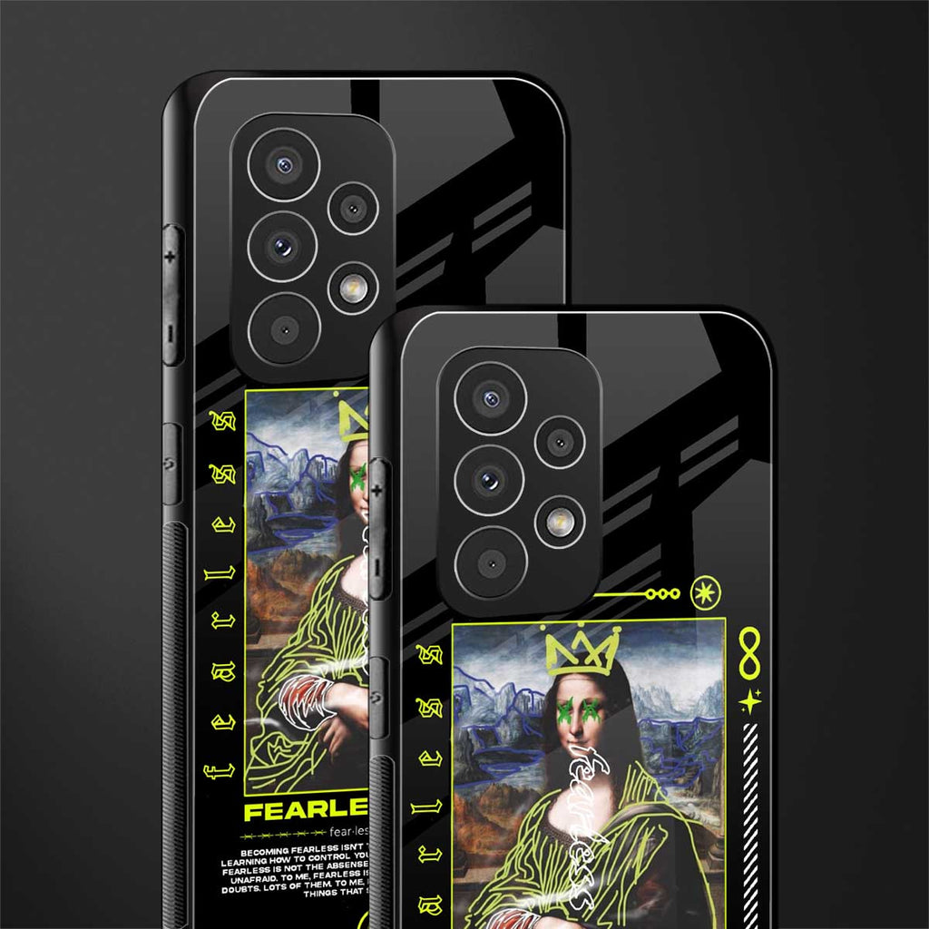 fearless mona lisa back phone cover | glass case for samsung galaxy a73 5g