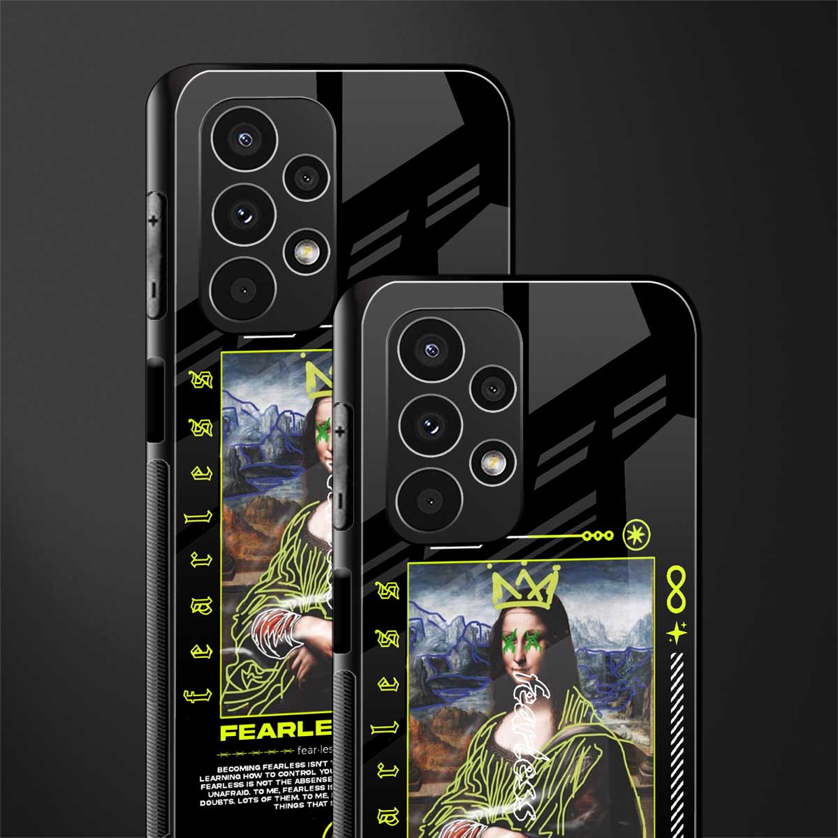 fearless mona lisa back phone cover | glass case for samsung galaxy a13 4g