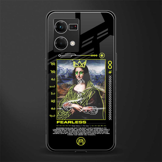 fearless mona lisa back phone cover | glass case for oppo f21 pro 4g