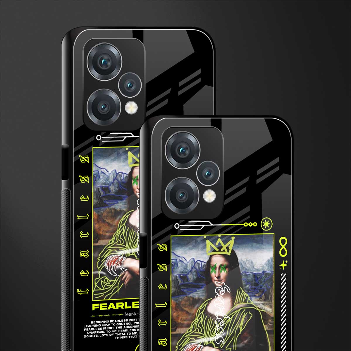 fearless mona lisa back phone cover | glass case for oneplus nord ce 2 lite 5g