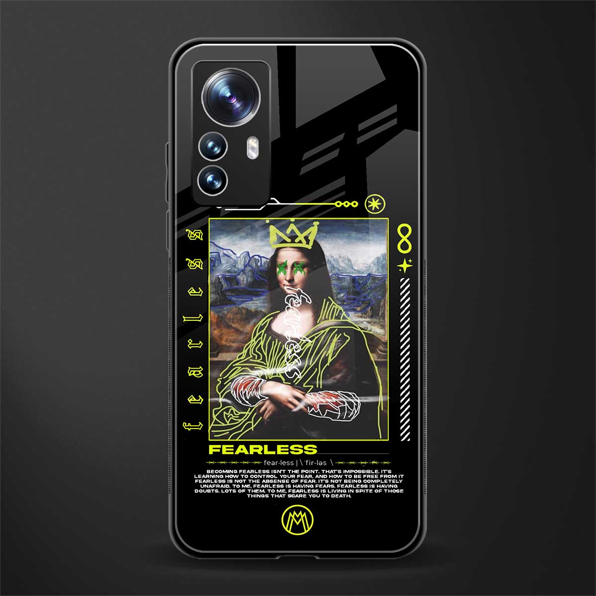 fearless mona lisa back phone cover | glass case for xiaomi 12 pro