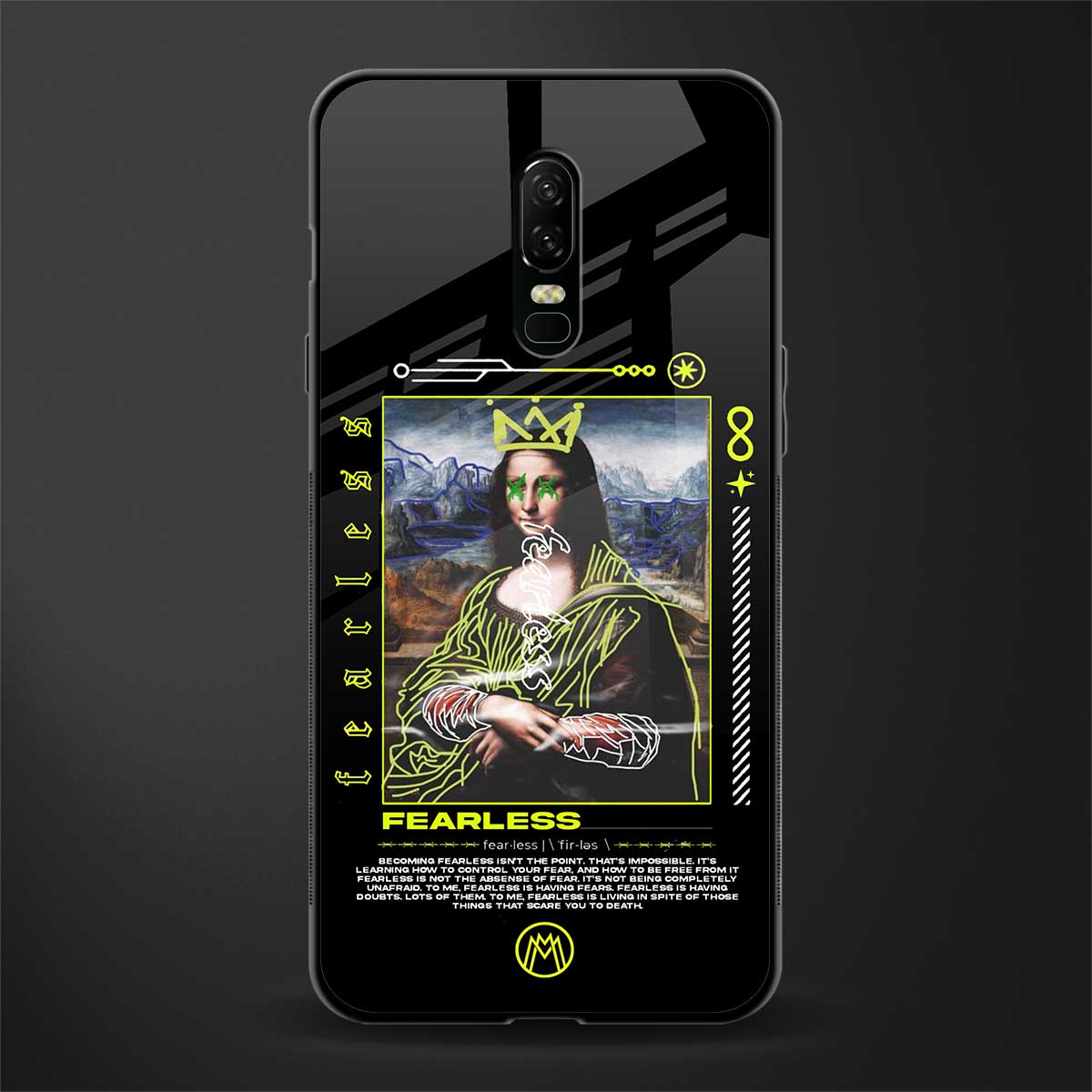 fearless mona lisa glass case for oneplus 6 image