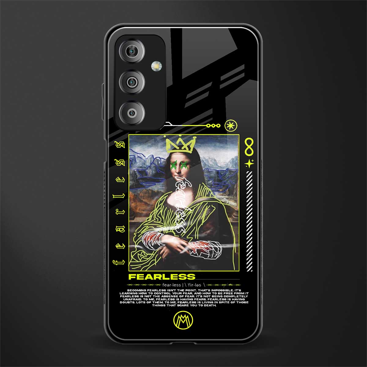 fearless mona lisa back phone cover | glass case for samsung galaxy f23 5g