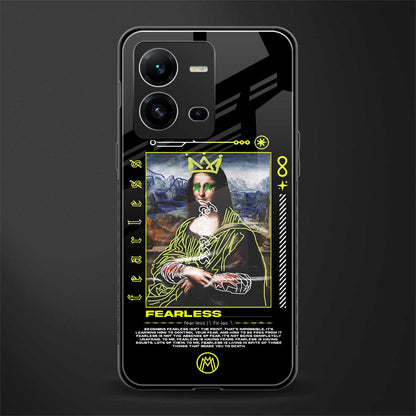 fearless mona lisa back phone cover | glass case for vivo v25-5g