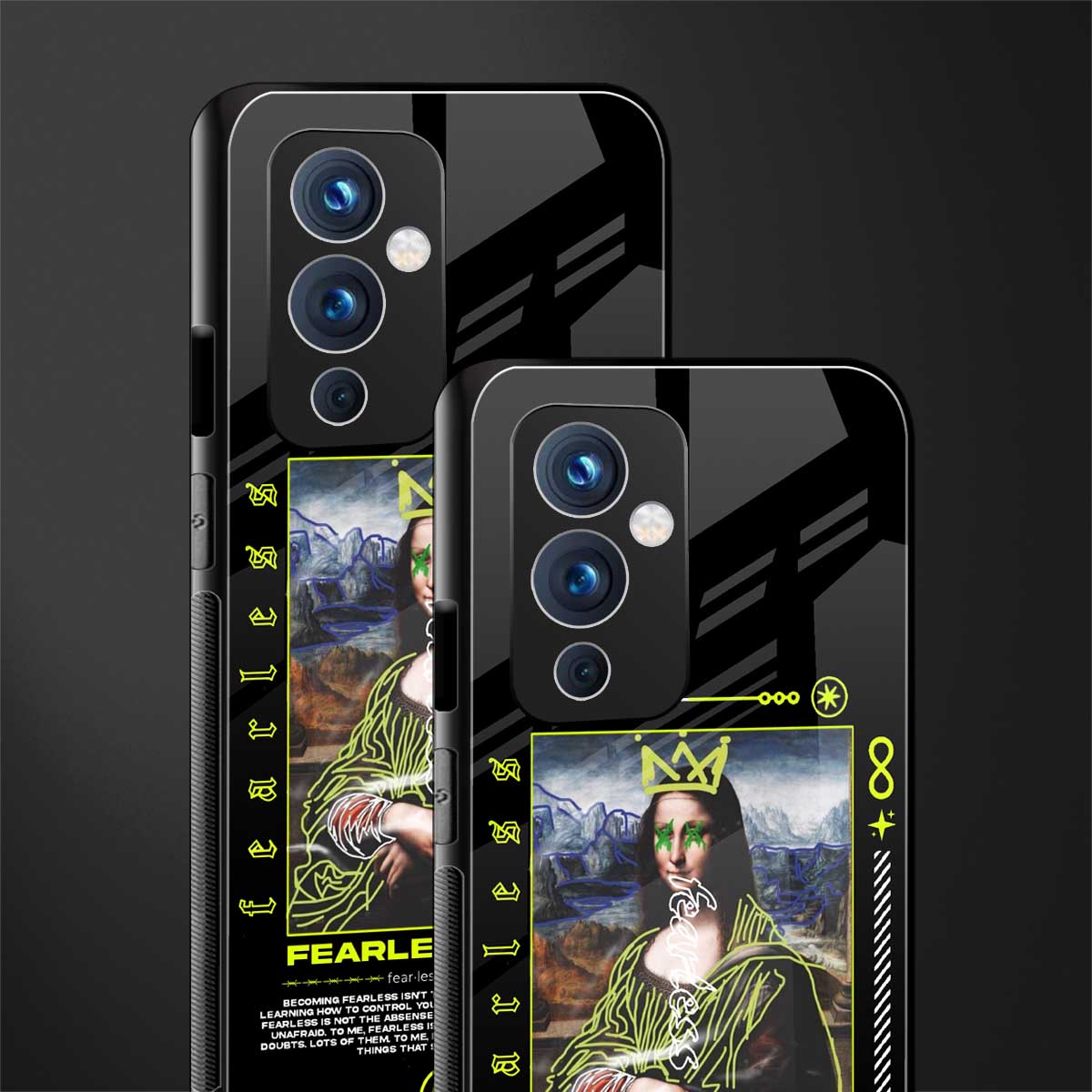 fearless mona lisa back phone cover | glass case for oneplus 9
