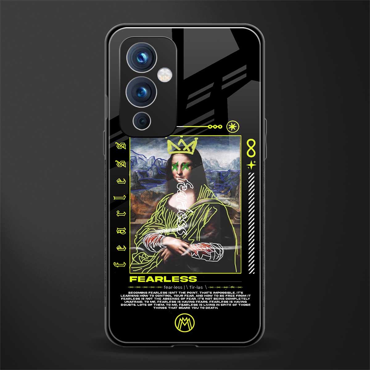 fearless mona lisa back phone cover | glass case for oneplus 9
