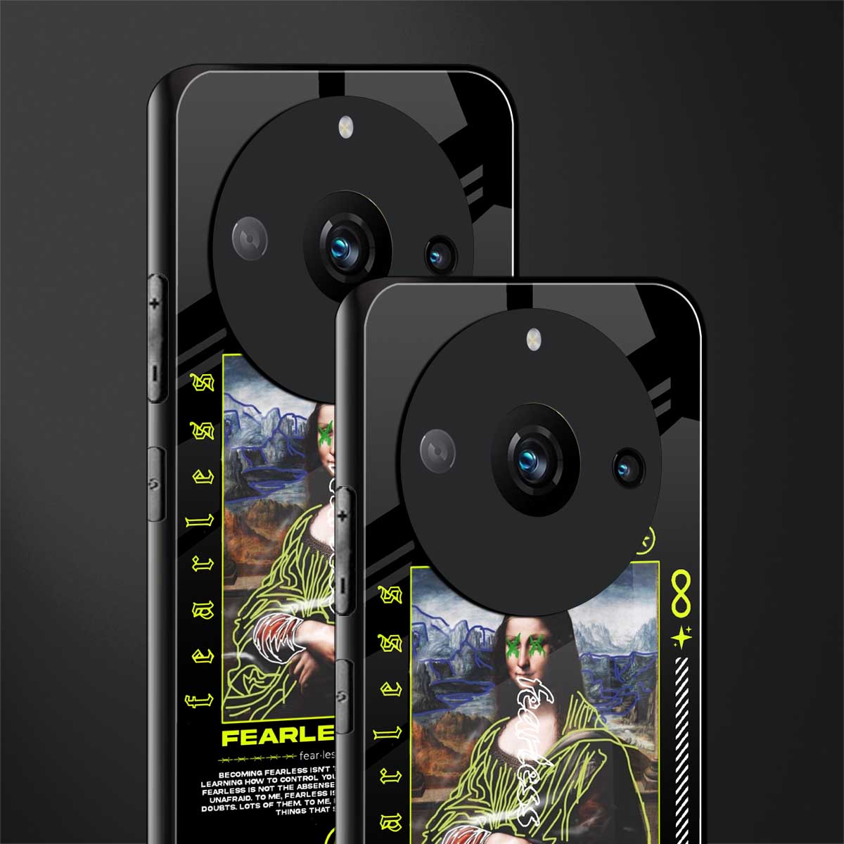 fearless mona lisa back phone cover | glass case for realme 11 pro 5g