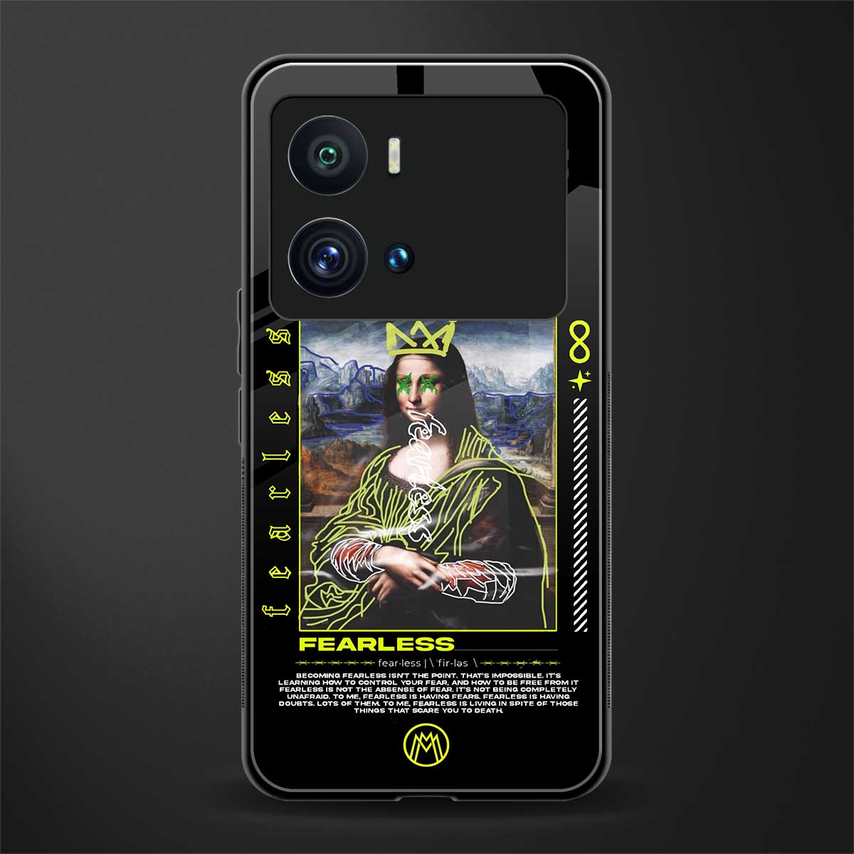 fearless mona lisa back phone cover | glass case for iQOO 9 Pro