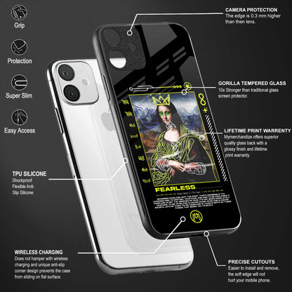 fearless mona lisa back phone cover | glass case for vivo t1 44w 4g