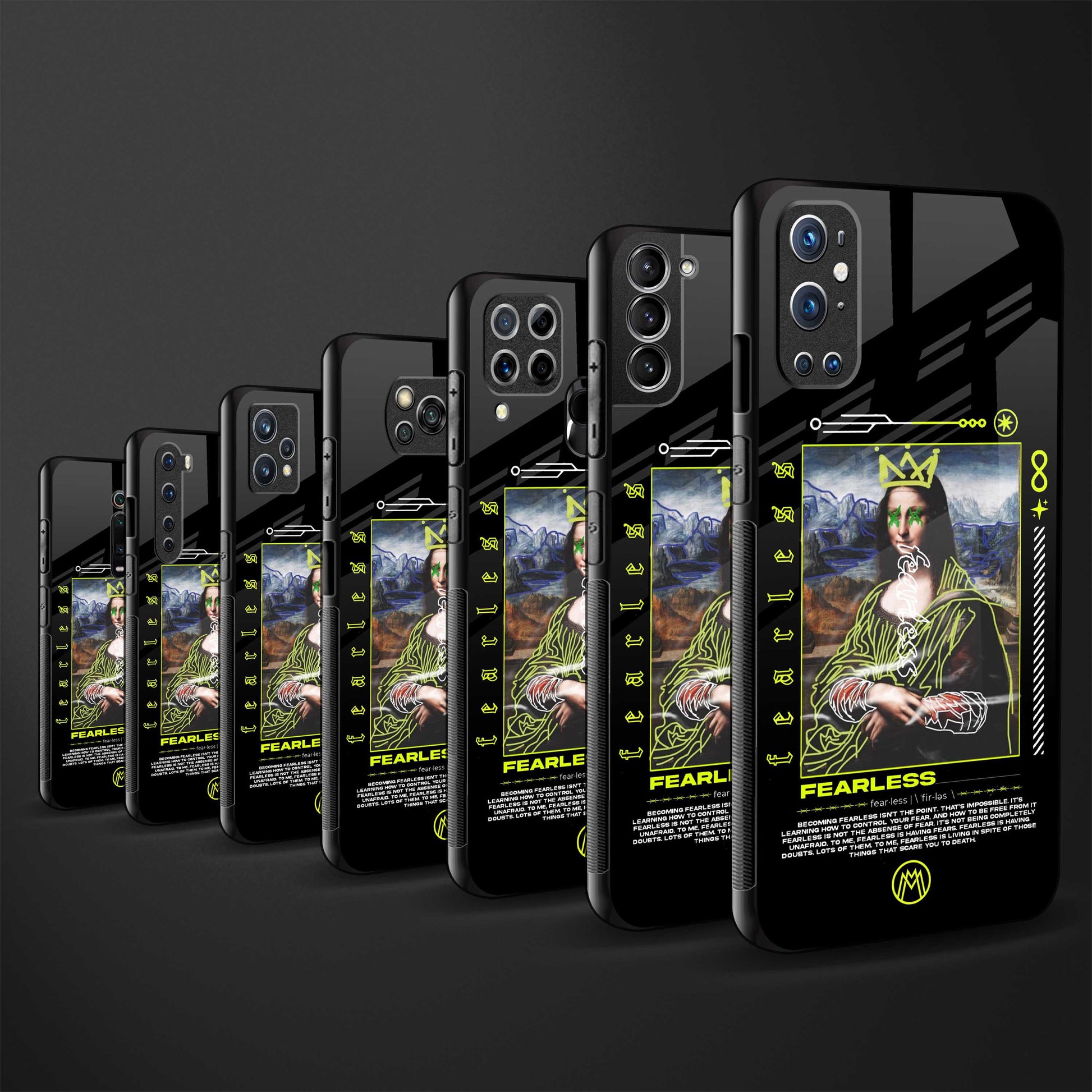 fearless mona lisa back phone cover | glass case for vivo t1 44w 4g