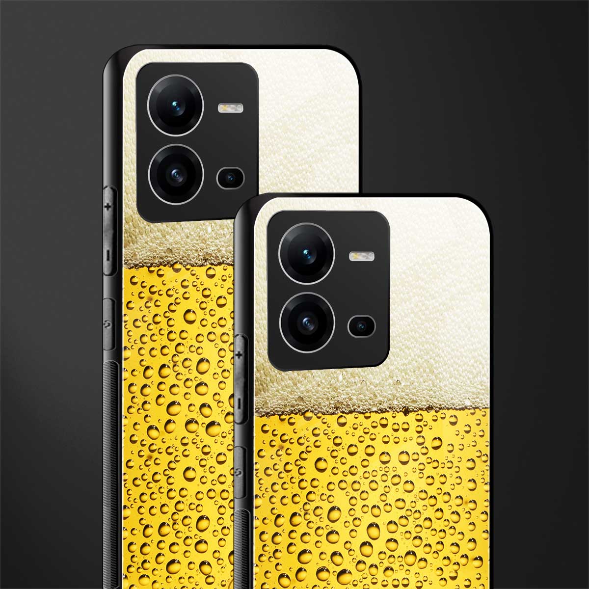 fizzy beer back phone cover | glass case for vivo v25-5g