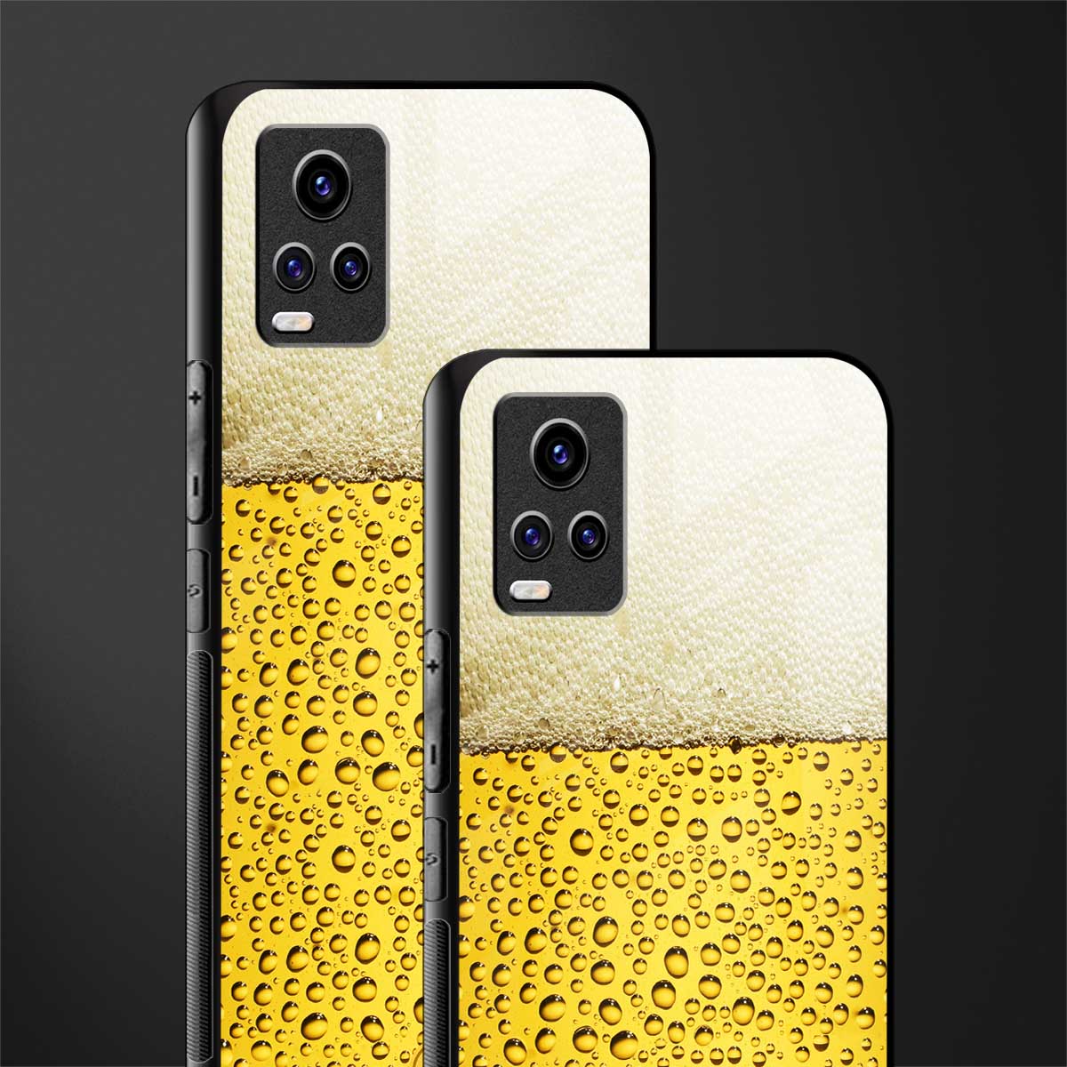 fizzy beer back phone cover | glass case for vivo v21e 4g