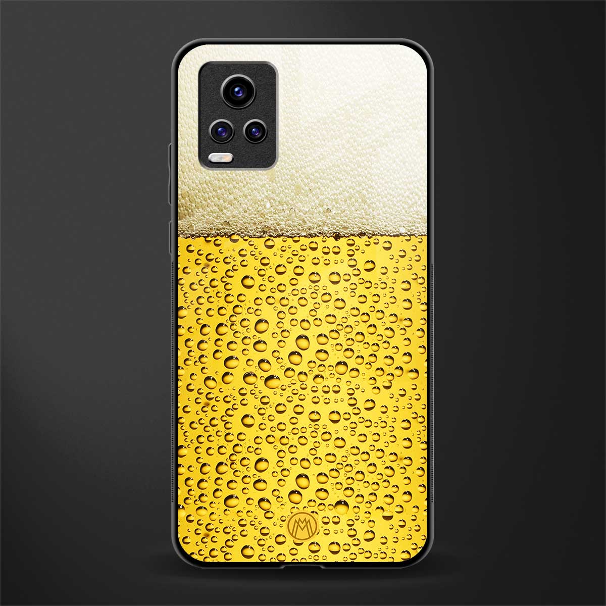 fizzy beer back phone cover | glass case for vivo v21e 4g