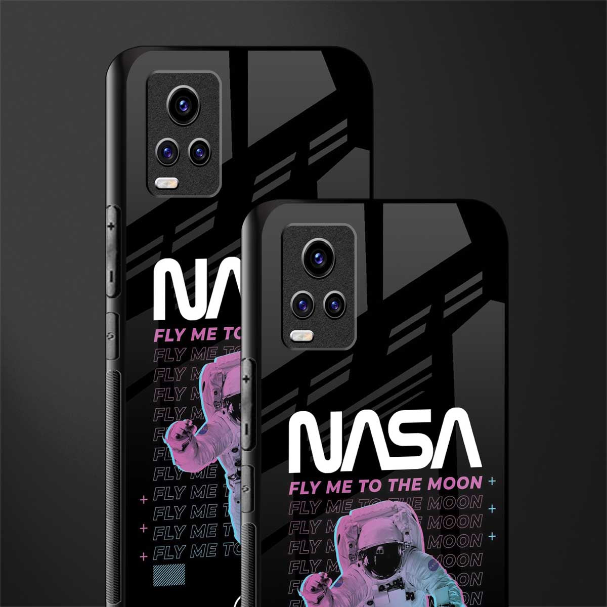fly me to the moon back phone cover | glass case for vivo y73
