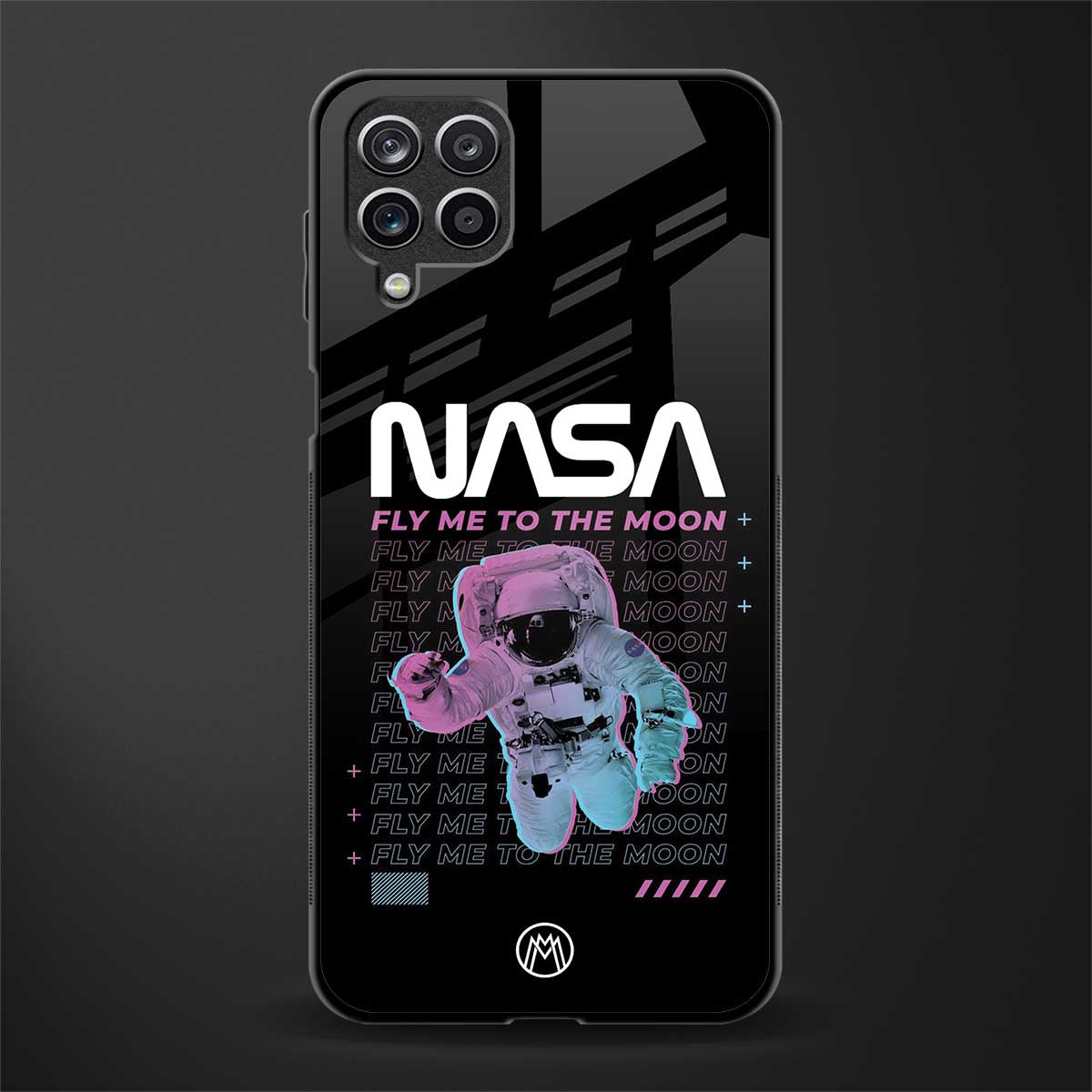 fly me to the moon back phone cover | glass case for samsung galaxy a22 4g
