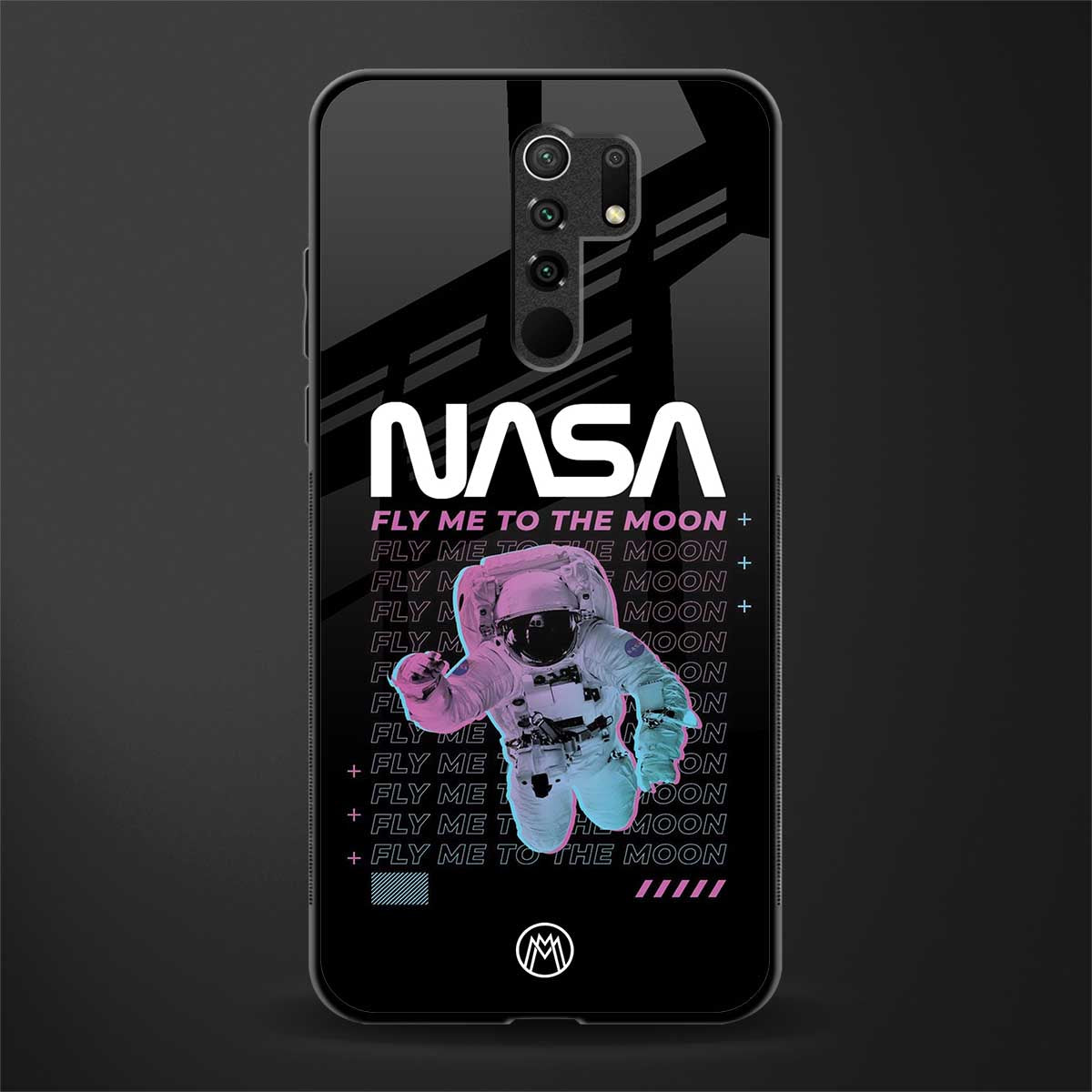fly me to the moon glass case for redmi 9 prime image