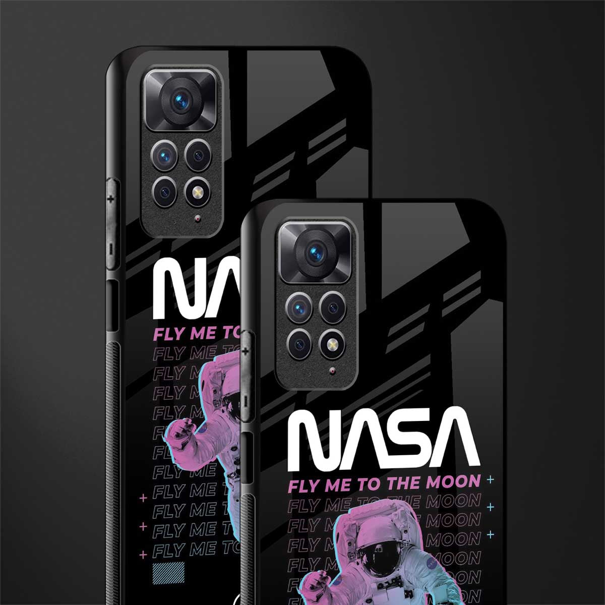 fly me to the moon back phone cover | glass case for redmi note 11 pro plus 4g/5g