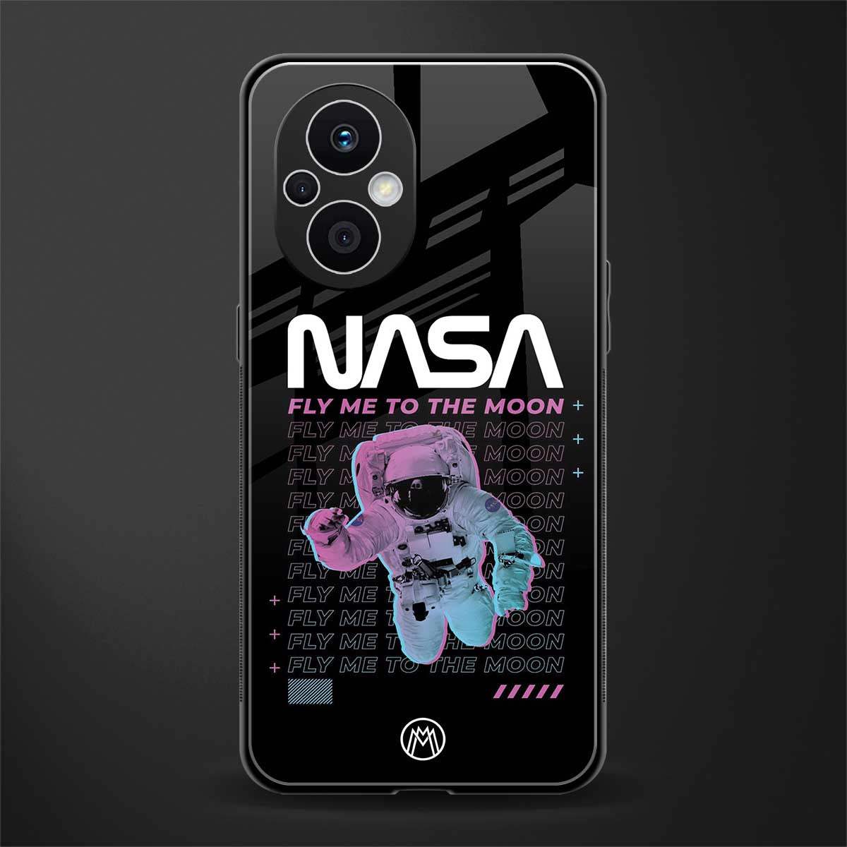 fly me to the moon back phone cover | glass case for oppo f21 pro 5g