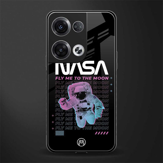 fly me to the moon back phone cover | glass case for oppo reno 8