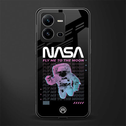 fly me to the moon back phone cover | glass case for vivo v25-5g