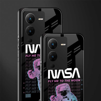 fly me to the moon back phone cover | glass case for vivo v25 pro 5g
