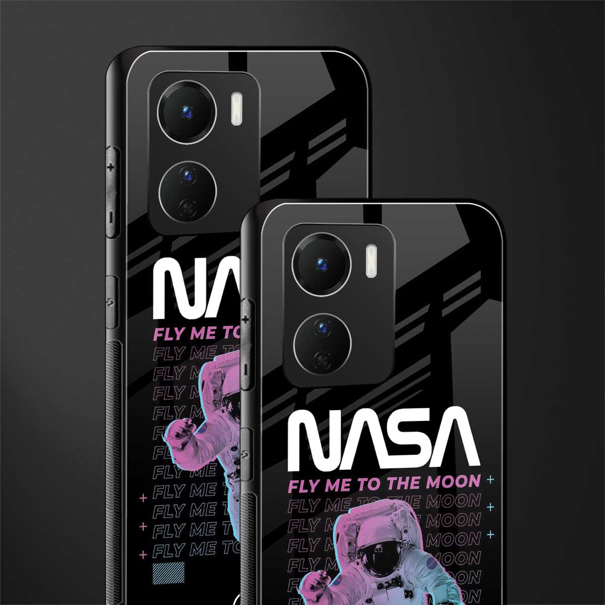 fly me to the moon back phone cover | glass case for vivo y16