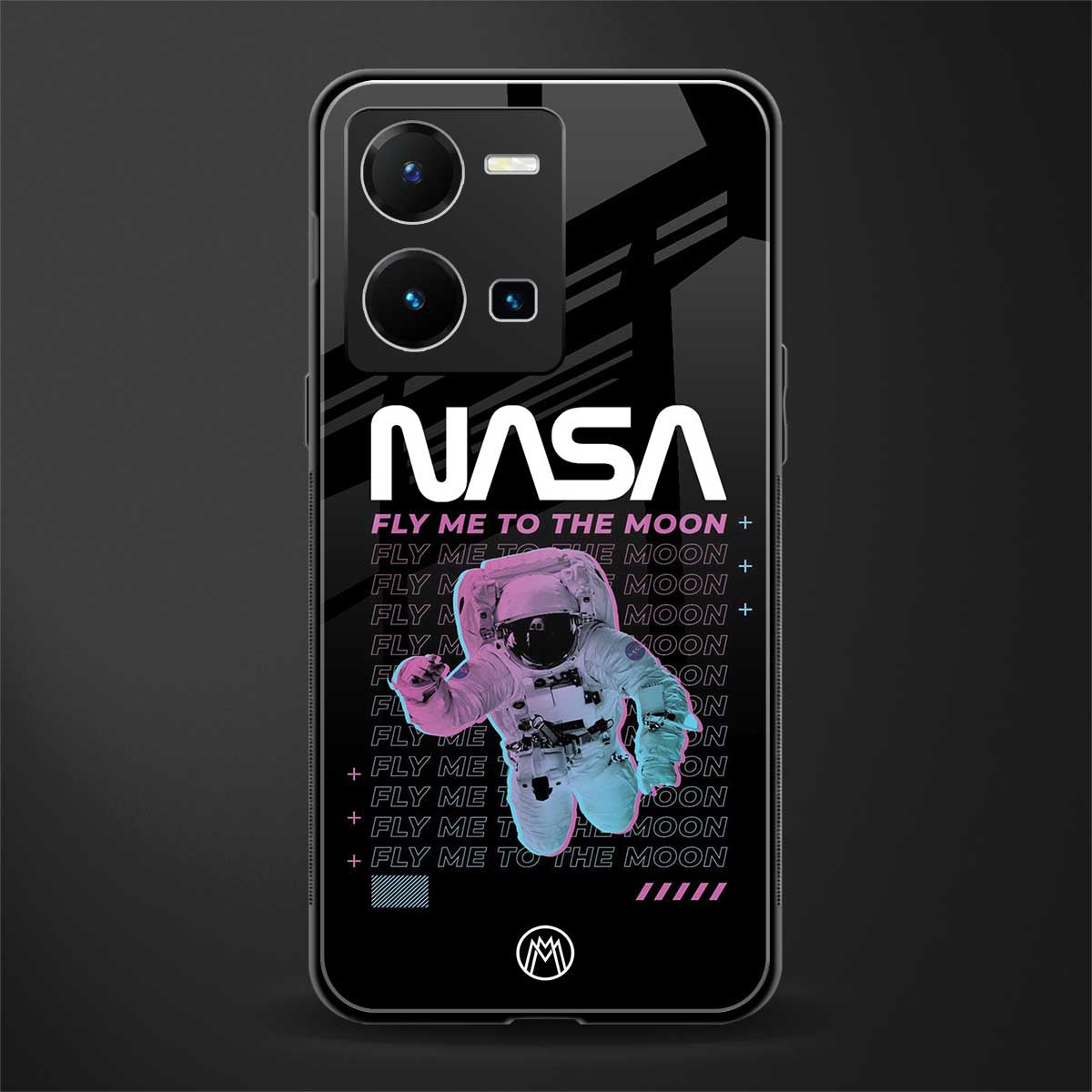 fly me to the moon back phone cover | glass case for vivo y35 4g