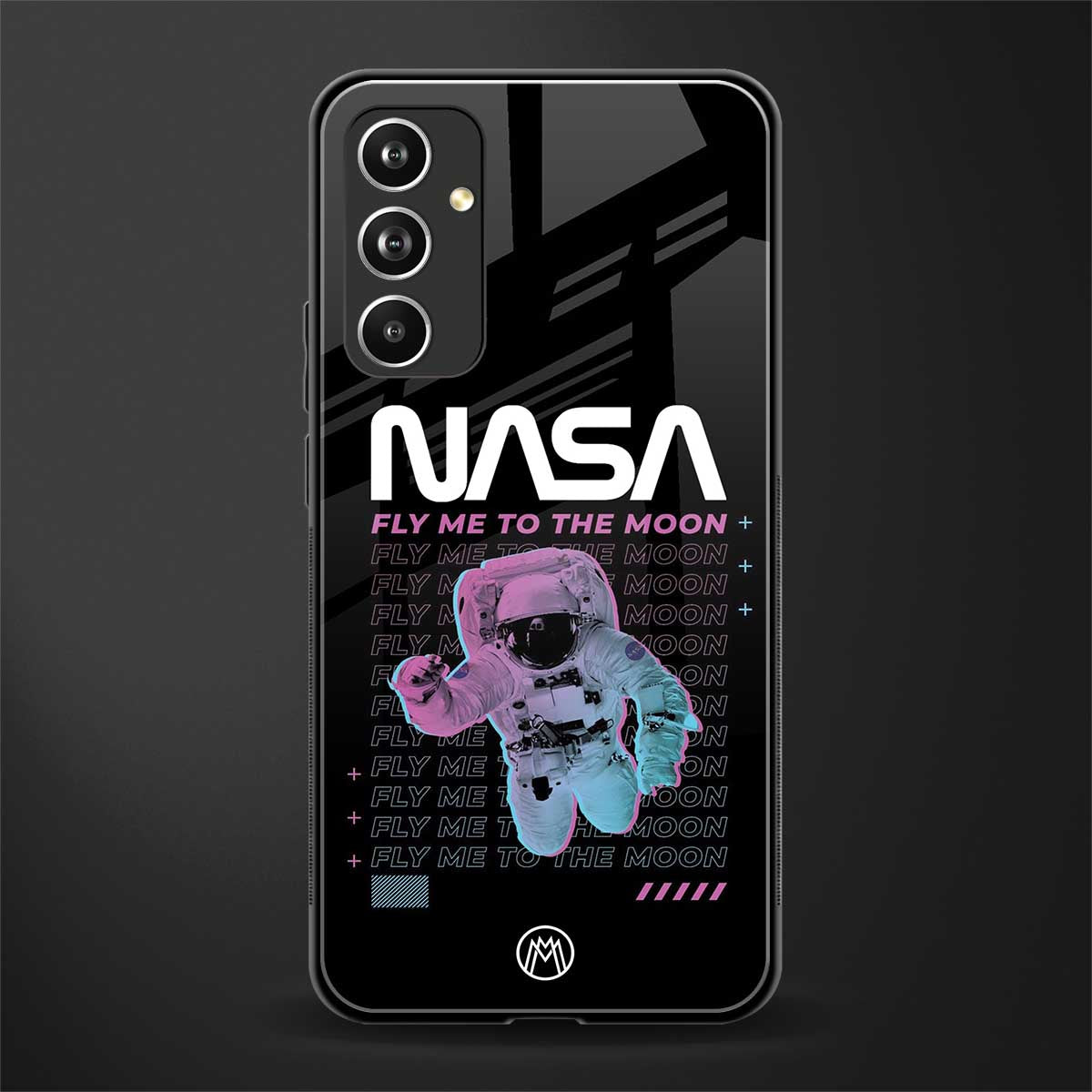 fly me to the moon back phone cover | glass case for samsung galaxy a54 5g