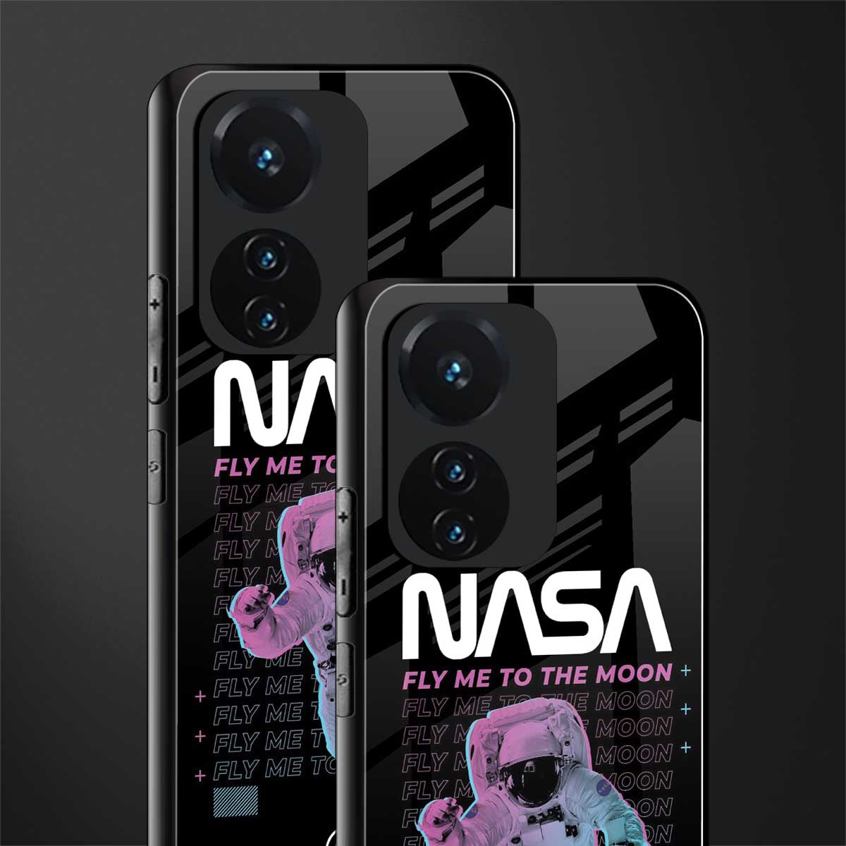 fly me to the moon back phone cover | glass case for vivo t1 44w 4g