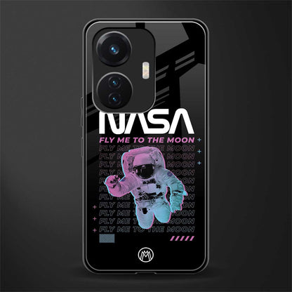 fly me to the moon back phone cover | glass case for vivo t1 44w 4g