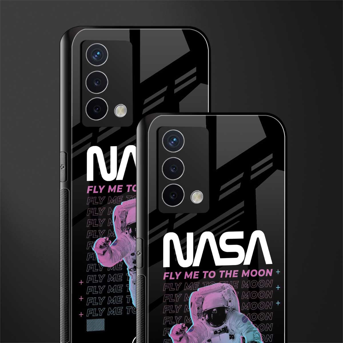 fly me to the moon back phone cover | glass case for oppo a74 4g