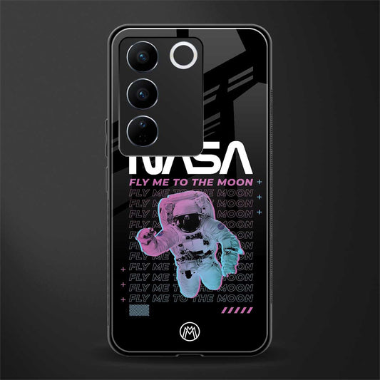 fly me to the moon back phone cover | glass case for vivo v27 pro 5g