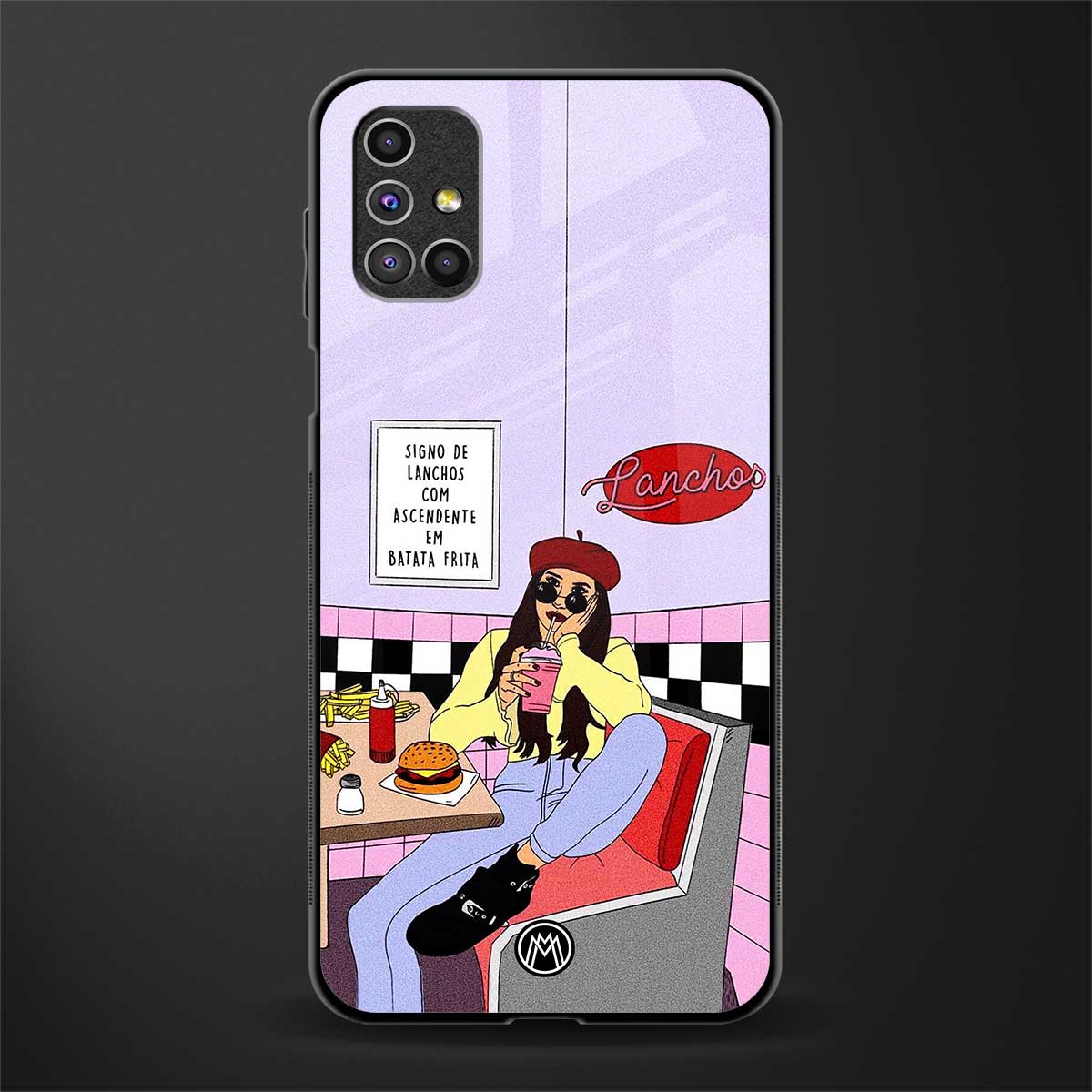 foodie diner glass case for samsung galaxy m31s image