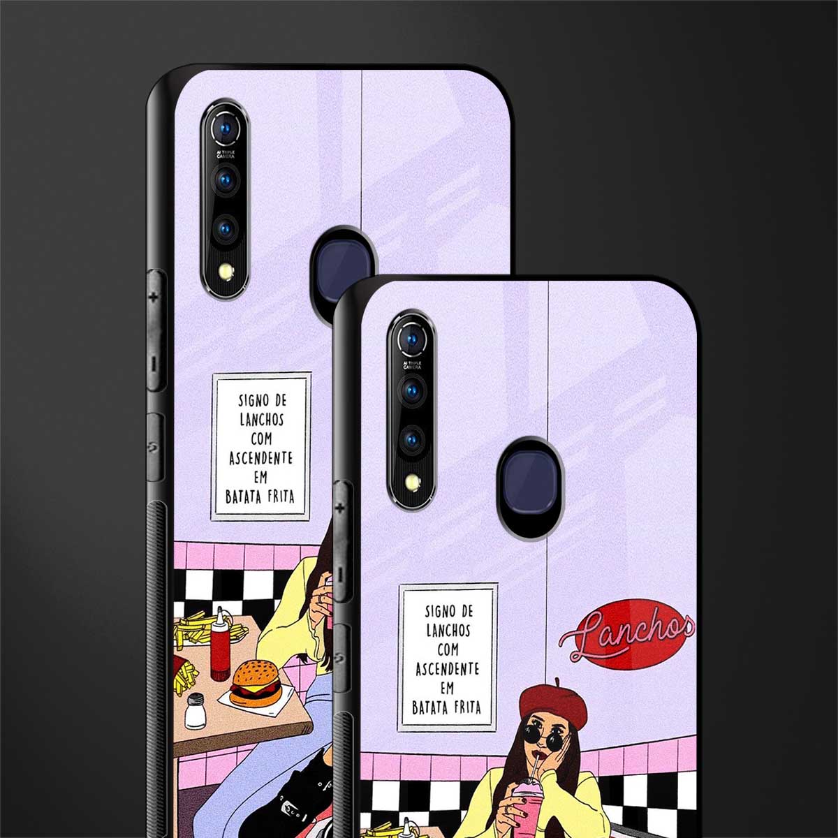 foodie diner glass case for vivo z1 pro image-2