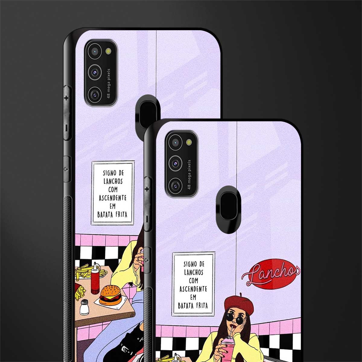 foodie diner glass case for samsung galaxy m30s image-2