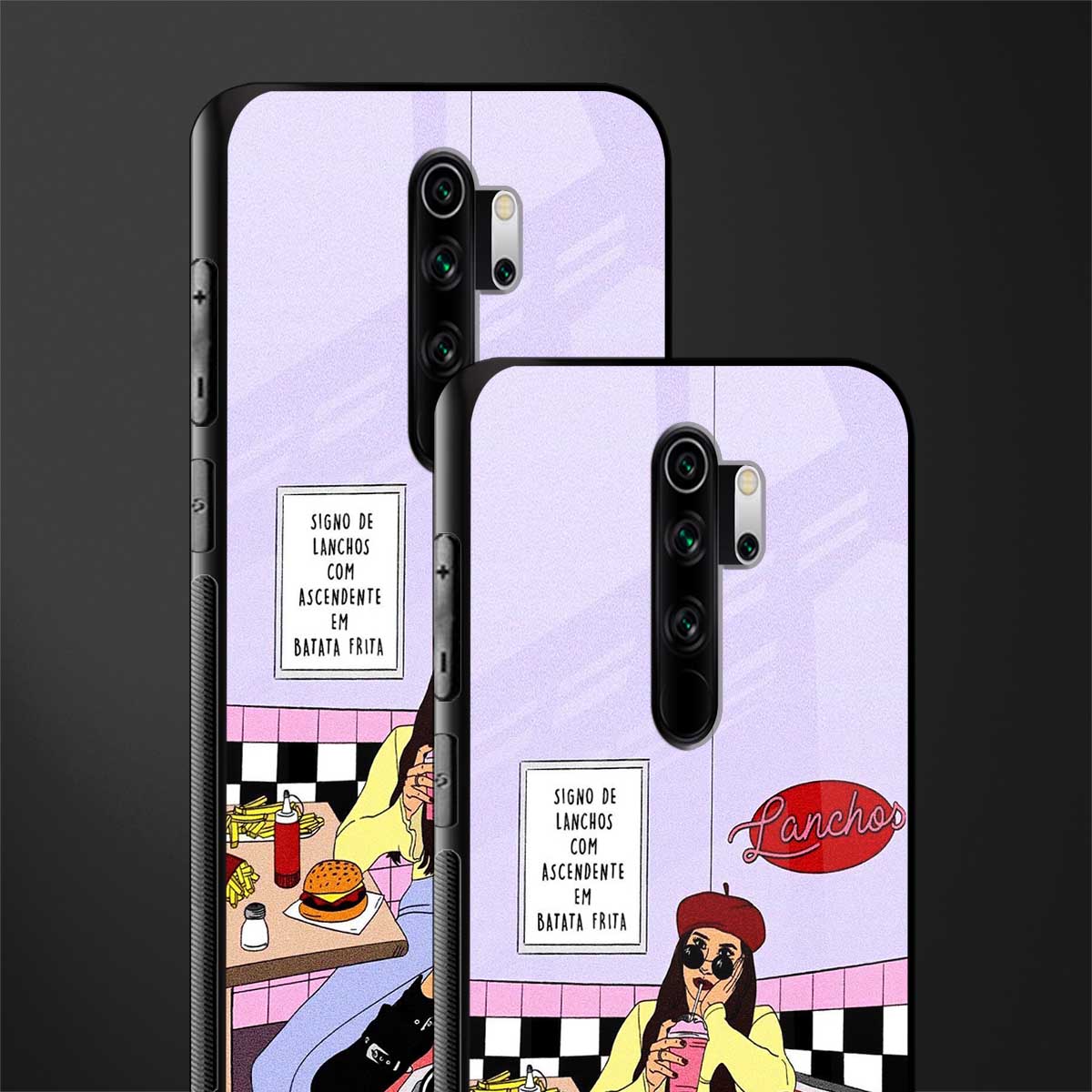 foodie diner glass case for redmi note 8 pro image-2