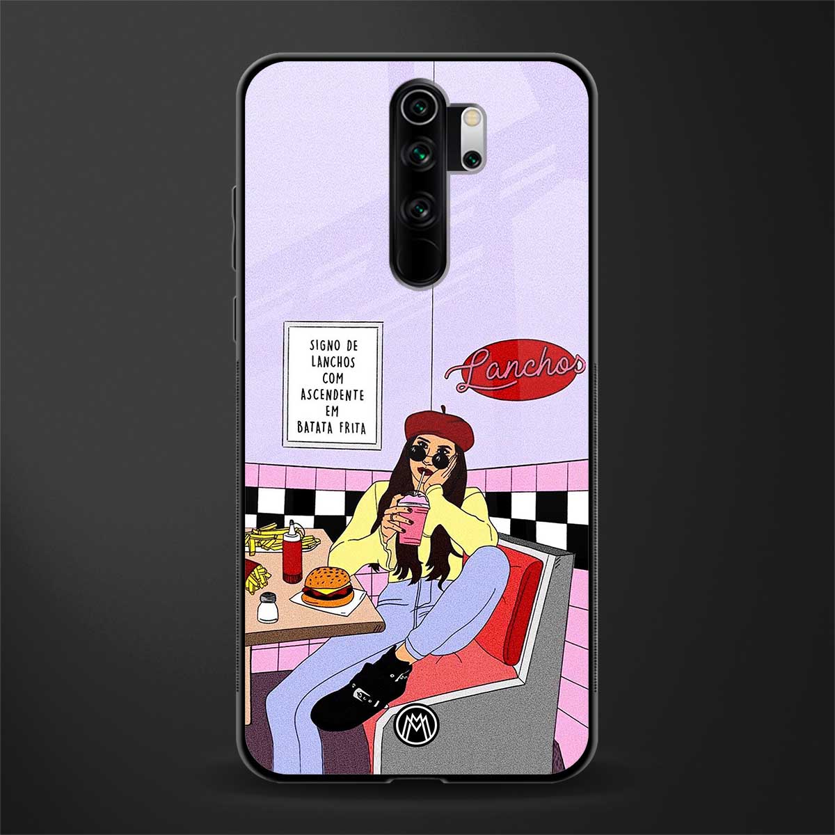 foodie diner glass case for redmi note 8 pro image