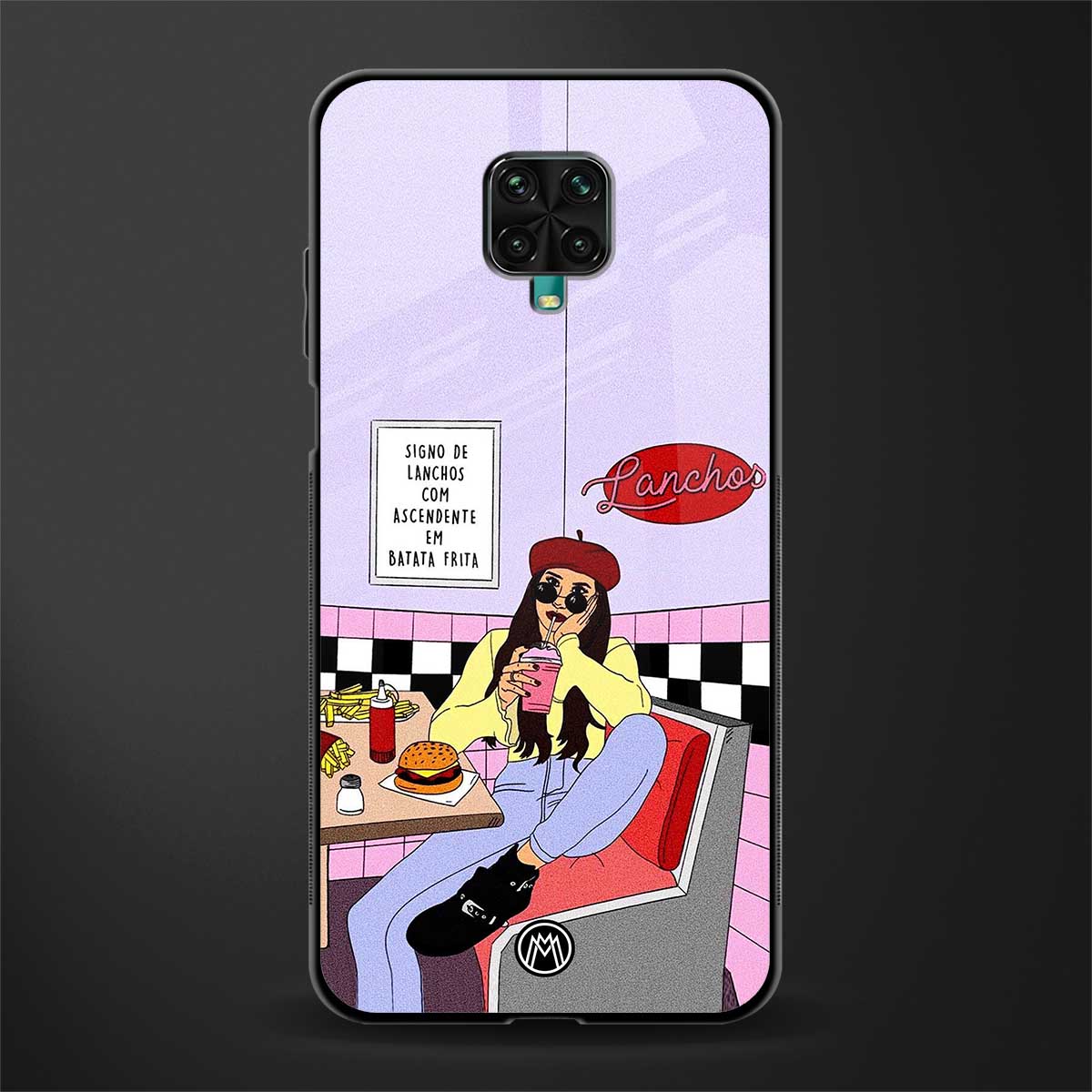 foodie diner glass case for redmi note 9 pro image