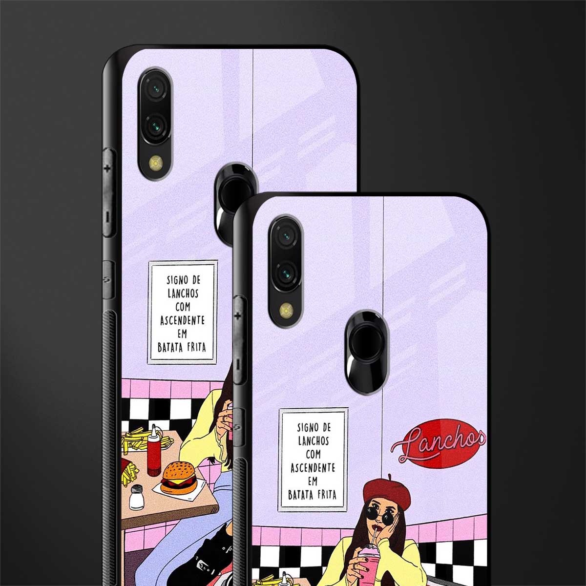 foodie diner glass case for redmi note 7s image-2
