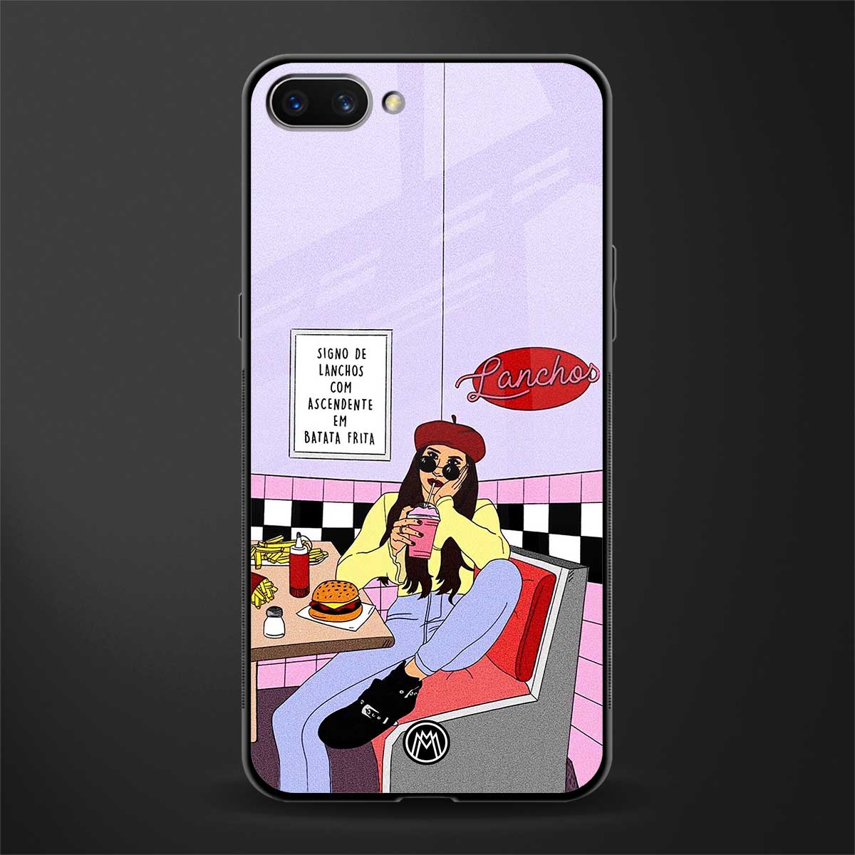 foodie diner glass case for oppo a3s image