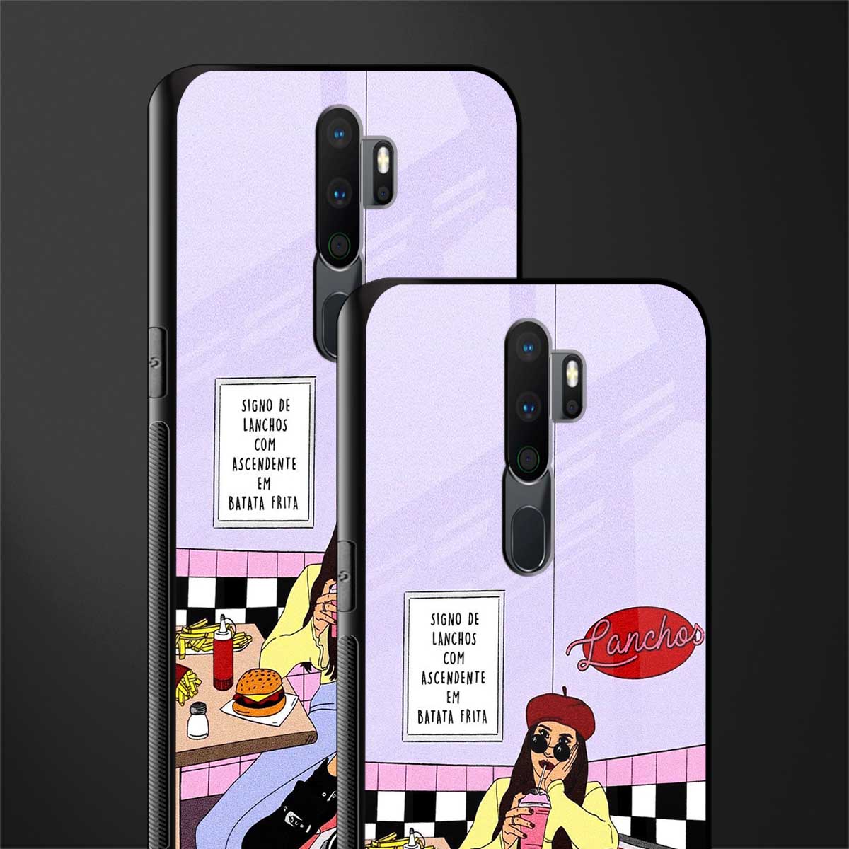 foodie diner glass case for oppo a9 2020 image-2