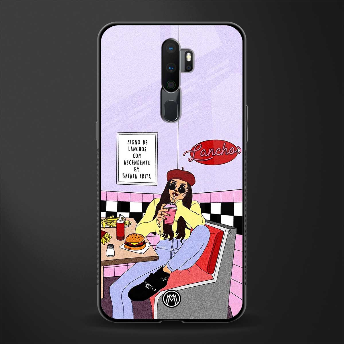 foodie diner glass case for oppo a9 2020 image
