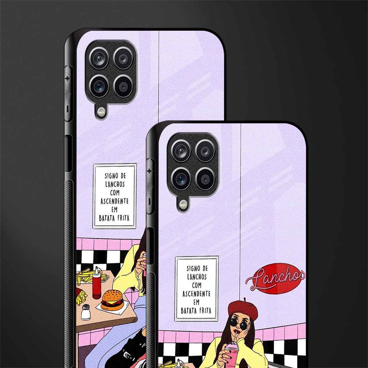 foodie diner back phone cover | glass case for samsung galaxy a22 4g