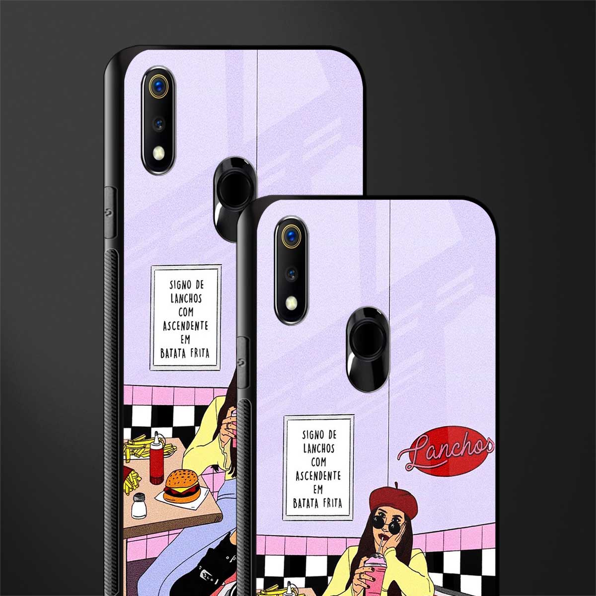 foodie diner glass case for realme 3 image-2