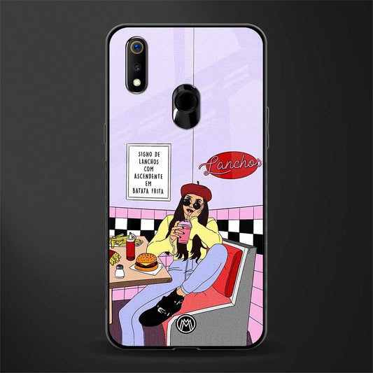 foodie diner glass case for realme 3 image