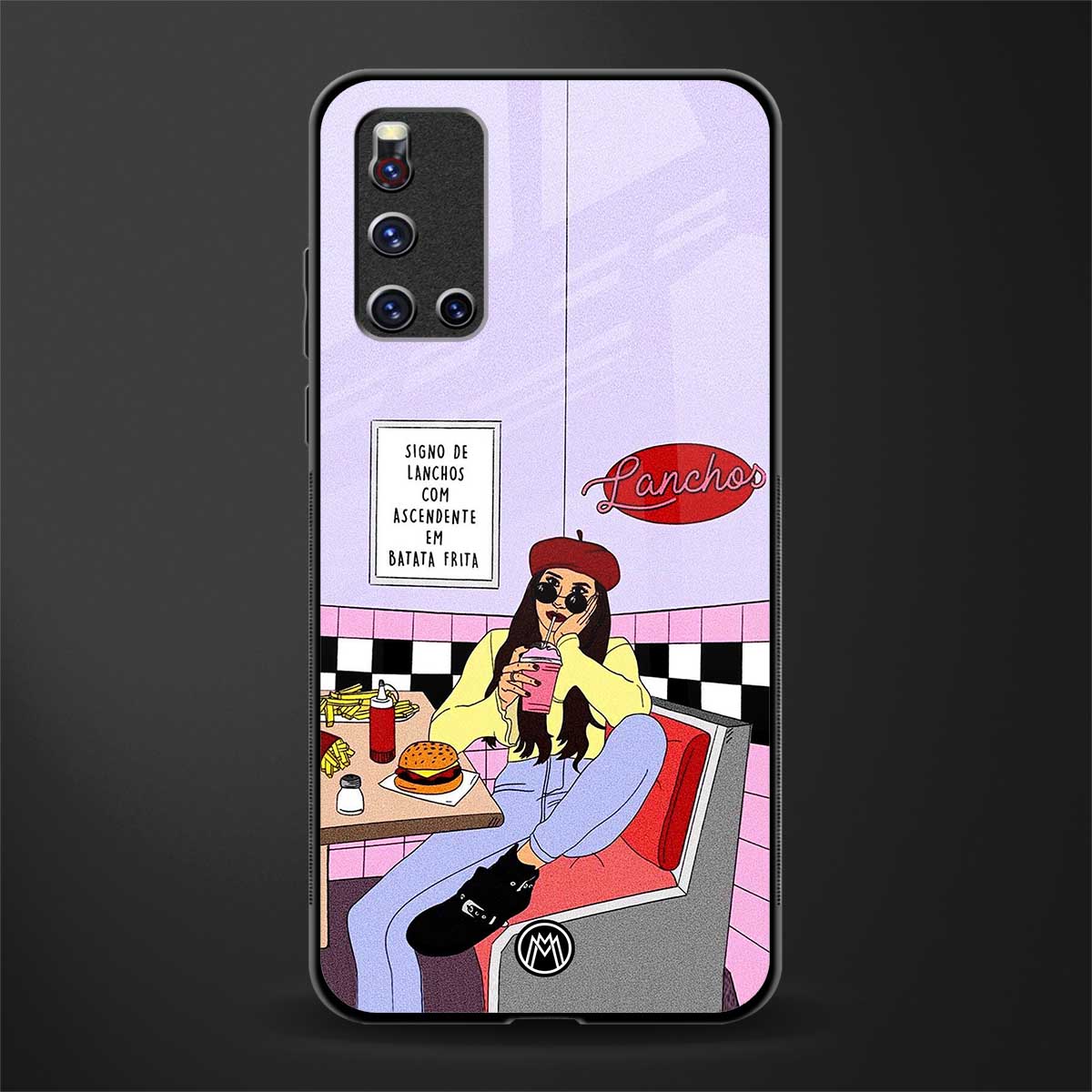 foodie diner glass case for vivo v19 image