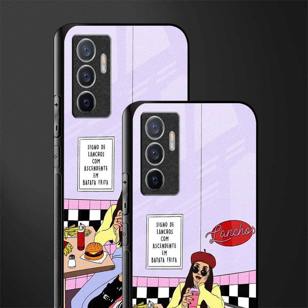 foodie diner glass case for vivo v23e image-2