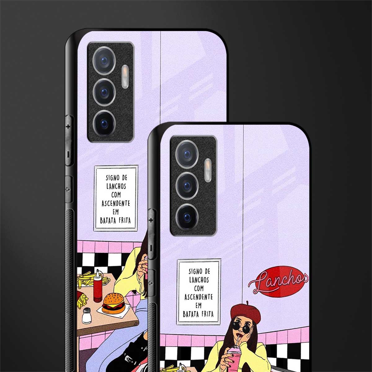 foodie diner glass case for vivo v23e image-2