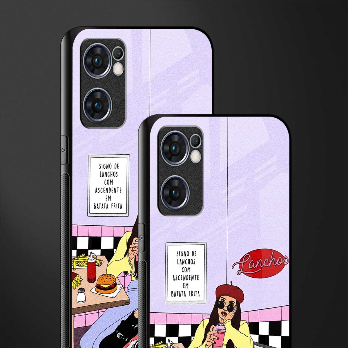 foodie diner glass case for oppo reno7 5g image-2
